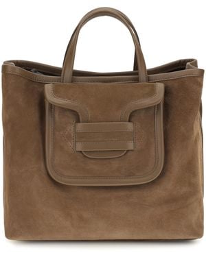 Pierre Hardy Alpha Day Tote Handbag Suede Shoulder Bags - Brown