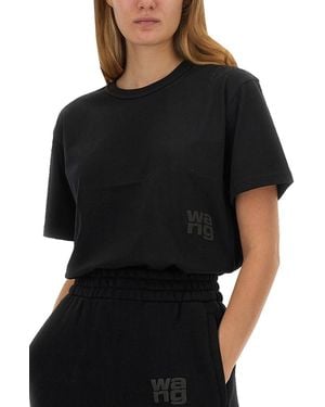 T By Alexander Wang Essential T-Shirt Cotton T-Shirts - Black