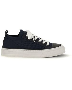 Brunello Cucinelli Cotton Low Top Trainers - Blue