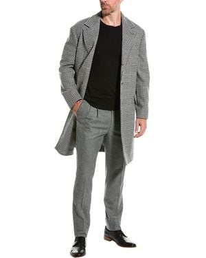 Brunello Cucinelli Wool Chequered Coat Clothing - Black