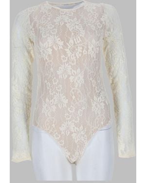 Zimmermann Lace Bodysuit Polyamide Top - White