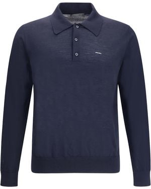 Prada Wool Polo Jumper - Blue