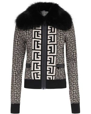 Balmain Jacquard Knit Jacket - Black