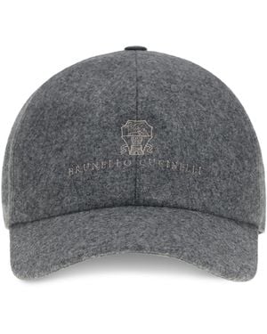 Brunello Cucinelli Logo Baseball Hat Fleece Wool Ovis Aries E Hairbands - Grey