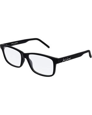Saint Laurent Eyeglasses Rectangle Full Rim, Ablack Frame And Clear Demo Lenses Lens Sl319001 - Brown