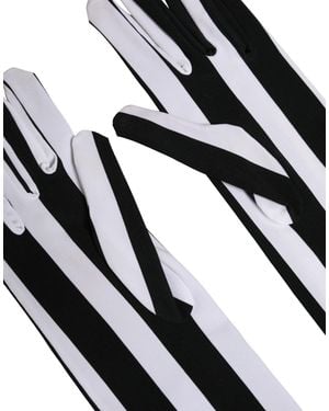 Dolce & Gabbana Stripes Nylon Elbow Length Gloves Elastane - Black