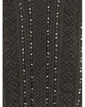 Jil Sander Jumper With Sequins, Dark Wool Virgin - Black