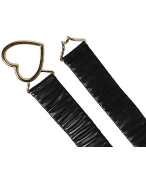 Dolce & Gabbana Leather Heart Metal Buckle Belt Calf - Black
