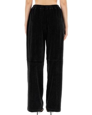 T By Alexander Wang Regular Fit Jogging Pants Cotton Pants - Black