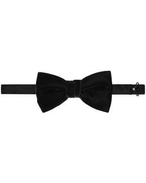 Saint Laurent Velvet Adjustable Bowtie Viscose Ties & Bow - Black
