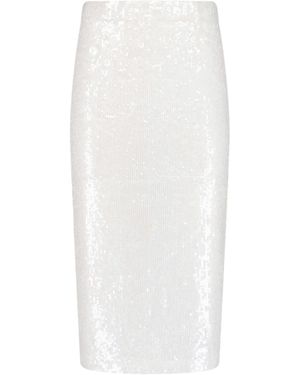 P.A.R.O.S.H. Midi Sequin Skirt - White