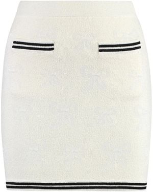 Self-Portrait Knitted Mini Skirt Polyamide - White