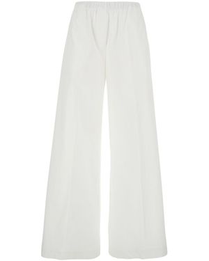 Antonelli Cotton Trousers With Elastic Waist For - White