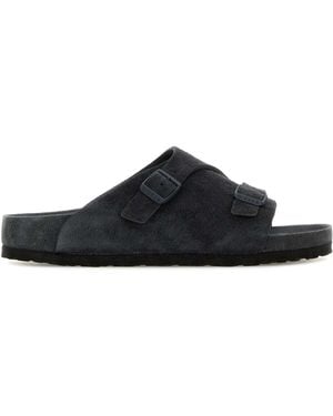 Birkenstock Charcoal Suede Zã¼Rich Slippers - Black