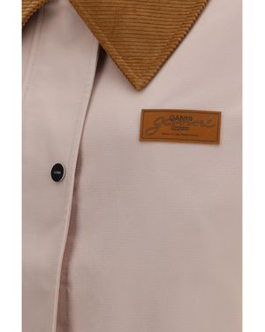 Ganni Ganni Twill With Suede Details Jacket - Brown
