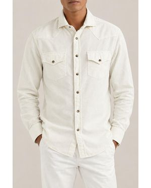 Brunello Cucinelli Cotton Western Shirt - Natural
