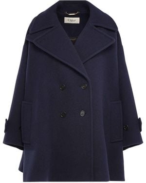Chloé Virgin Wool Blend Coat - Blue