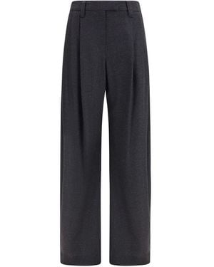 Brunello Cucinelli Wool Oves Aries Dress Trousers - Blue
