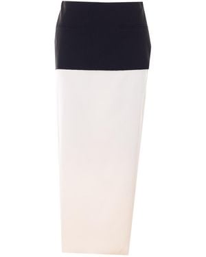 Patrizia Pepe Colour Block Midi Skirt - Blue