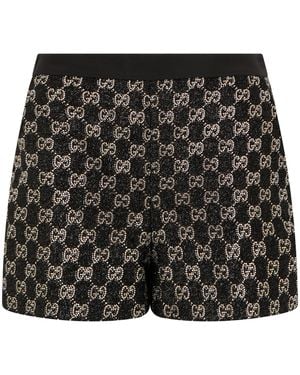 Gucci Shorts With Rhinestones Viscose - Black