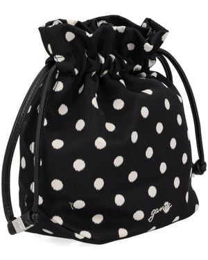 Ganni Bucket Bag Recycled Polyamide Handbags - Black
