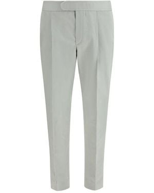 Brioni White Linen Casual Trousers - Grey