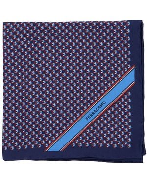 Ferragamo Pocket Square Silk Ties & Bow - Blue