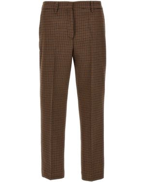 Prada Houndstooth Trousers - Brown