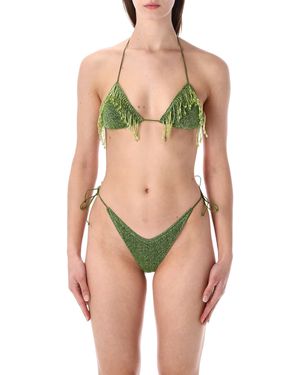 Oséree Lumiere 20S Pearls Two Pieces Polyamide Bikini - Green