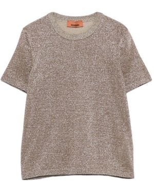Missoni Short-Sleeved Metallic Sweater Viscose - Gray