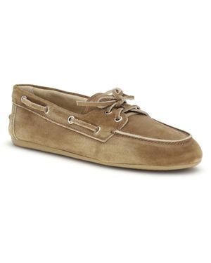 Miu Miu Delavé Suede Unlined Loafers Calf Leather Bos Taurus - Natural