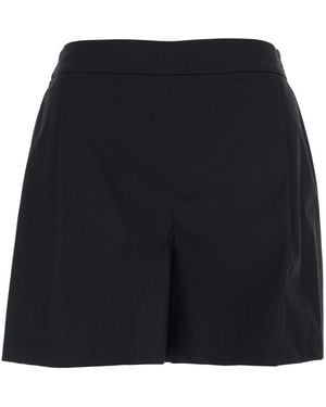 Le Plain Cotton Blend Semi-Elasticated Waist Shorts For Nylon Elastane And Bermuda - Black