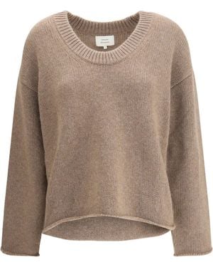 Loulou de Saison Derry Plunging U Neck Sweater - Natural