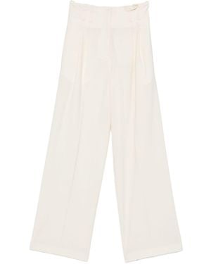 Semicouture Matisse Wool Blend Pants - White