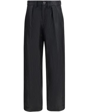 Kristina Ti Straight-Leg Faux Leather Trousers With Vintage Effect Polyester - Black