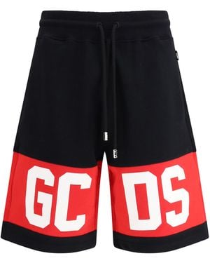 Gcds Band Logo Sweat Shorts Cotton Bermuda - Red