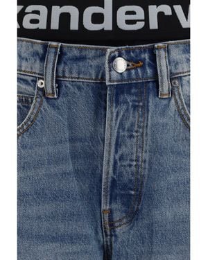 Alexander Wang Jeans Layered Belt Logo-Waist Light - Blue