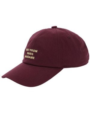 Drole de Monsieur La Casquette Slogan Bordeaux Baseball Cap With Slogan On The Front And Rear Buckle Closure - Red