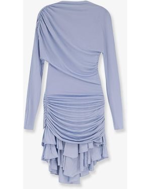 Self-Portrait Gathered Mini Dress - Blue