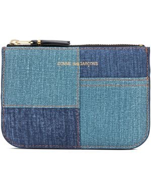 Comme des Garçons Wallet With Denim Patchwork Lambskin Leather & Purses - Blue
