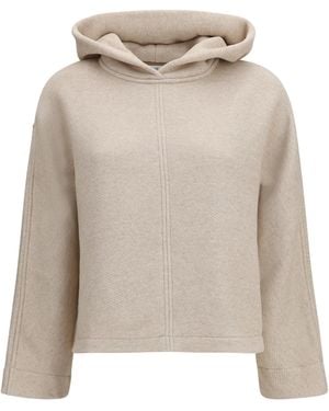 Max Mara Pure Hooded Sweatshirt Cotton; Polyester Sweatshirts - White