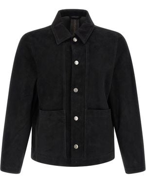 Giorgio Brato Fiore Suede Jacket Leather Down Jacket, Parka, Casual - Black