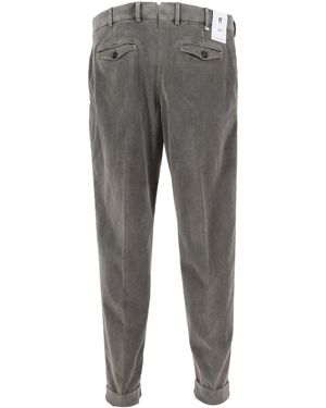 PT01 Rebel 1 Pleat, Diagonal Pockets, Flap Back Pockets Cotton Lyocel Elastane Pant - Grey