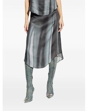 DIESEL Printed Asymmetrical Hem Skirt - Grey