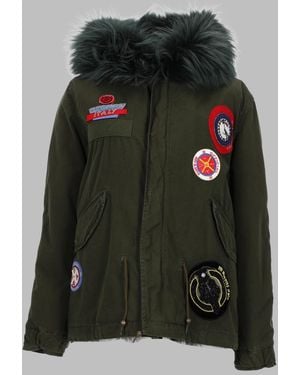 MR & MRS Parka With Hood And Logo Patch - Black
