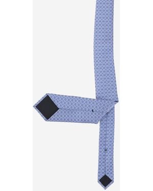 Gucci Jacquard Silk Tie Gg Cross Ties & Bow - Blue