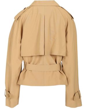 Marni Short Trench Coat With Belt - Natural