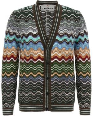Missoni Greek Pattern Cardigan Jumpers And Cardigans - Grey