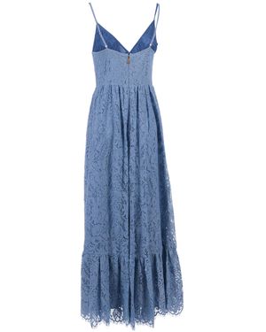 Michael Kors Corded Lace Maxi Dress Nylon Cotton Midi - Blue