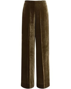 P.A.R.O.S.H. Velvet Trousers Viscose; Silk - Green